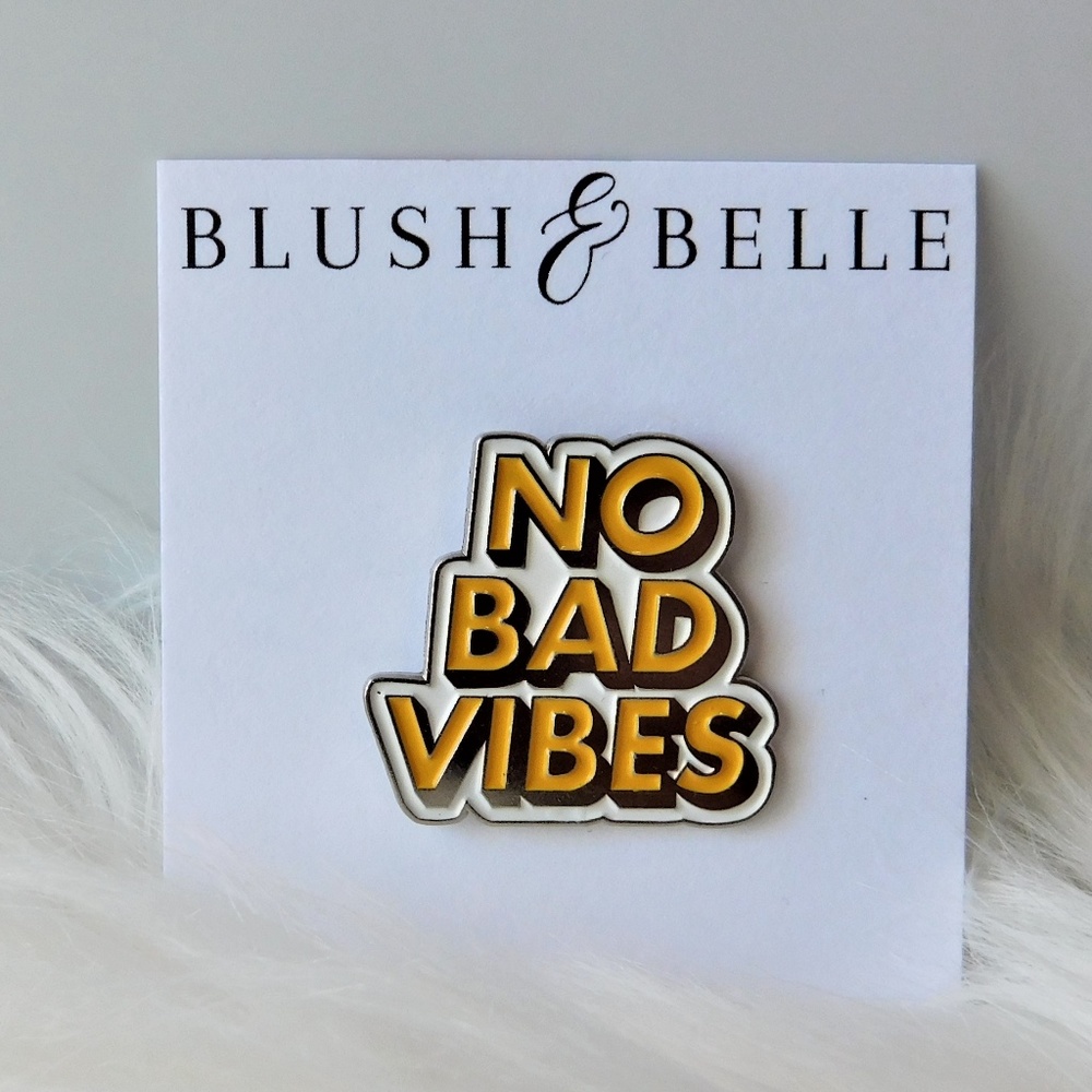 2/$8 ☆ No Bad Vibes Enamel Pin - Picture 1 of 7